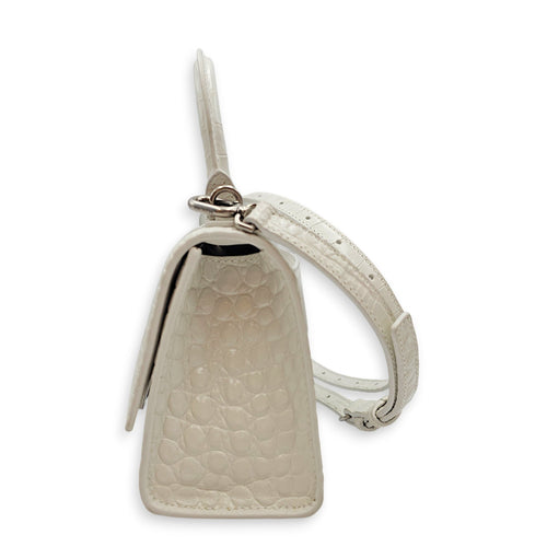 Hour Glass White Crossbody Bag in Calfskin Silver hardware CL2607-22642 3