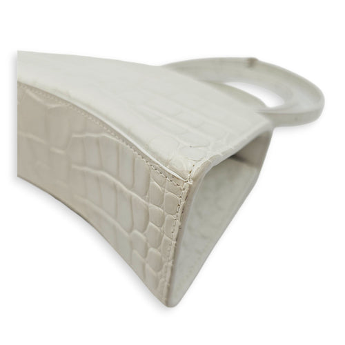 Hour Glass White Crossbody Bag in Calfskin Silver hardware CL2607-22642 8