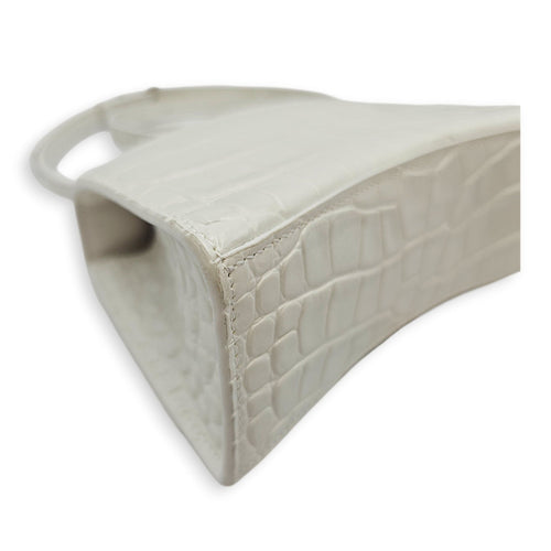 Hour Glass White Crossbody Bag in Calfskin Silver hardware CL2607-22642 9