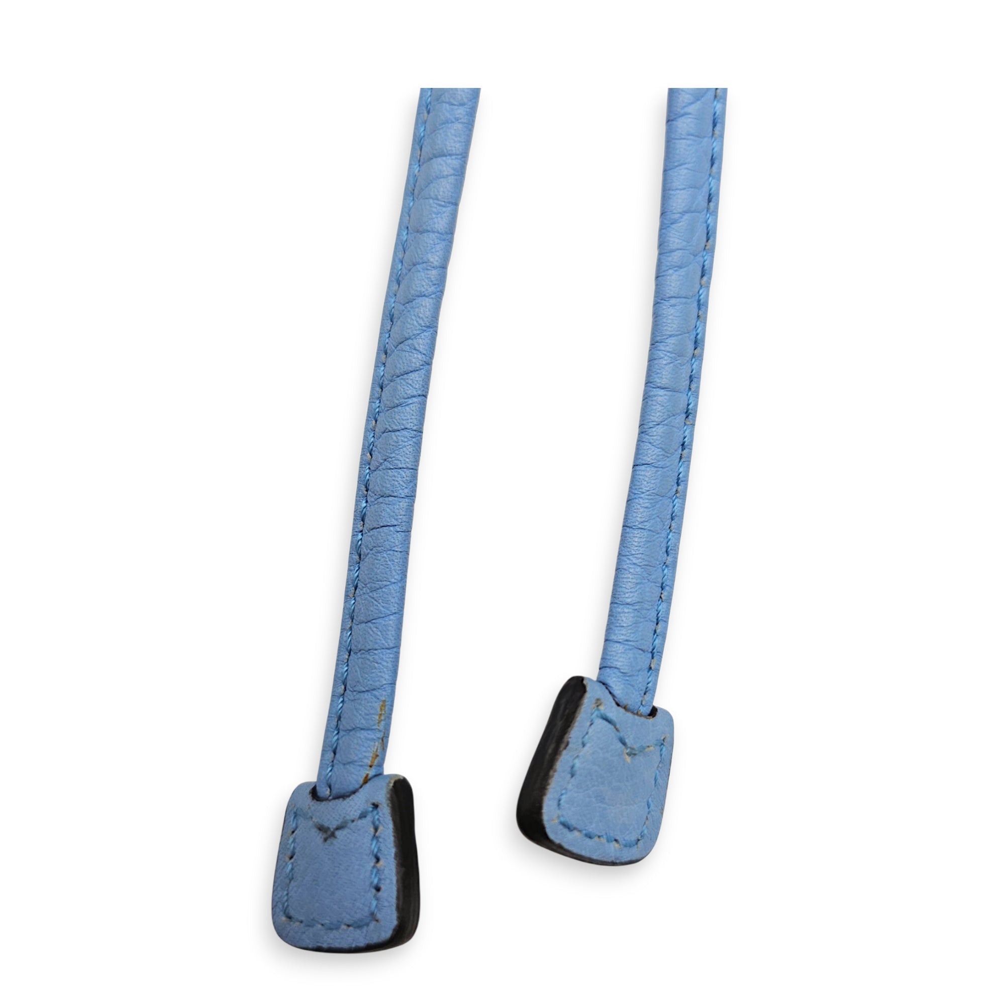 Bucket 23cm Blue Shoulder Bag in Canvas Guilloche hardware