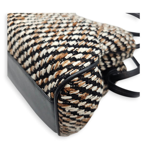 "Urban Essential " East West Shopping Tote Small Black Shoulder Bag in tweed Gold hardware CL2607-22645 11