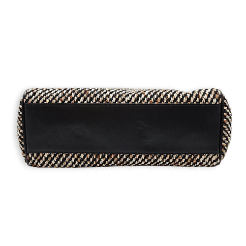 "Urban Essential " East West Shopping Tote Small Black Shoulder Bag in tweed Gold hardware CL2607-22645 5