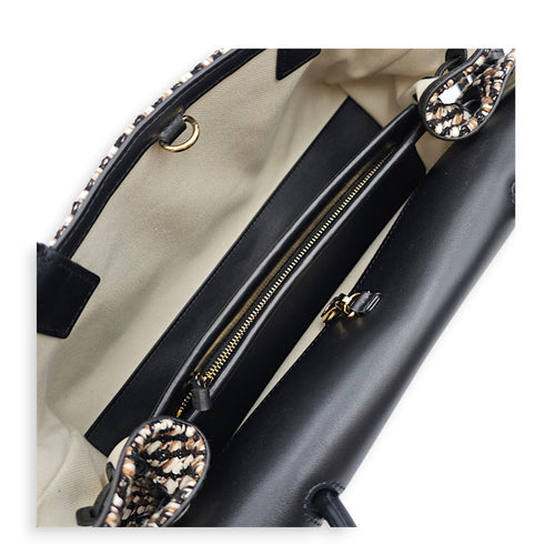 "Urban Essential " East West Shopping Tote Small Black Shoulder Bag in tweed Gold hardware CL2607-22645 6