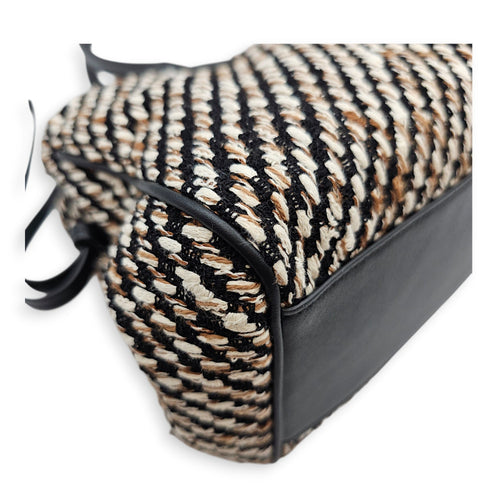 "Urban Essential " East West Shopping Tote Small Black Shoulder Bag in tweed Gold hardware CL2607-22645 9