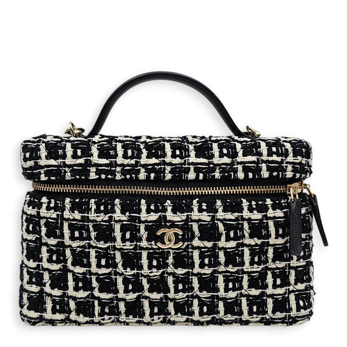 Vanity  Black Crossbody Bag in Tweed Gold hardware CL2607-22646 1