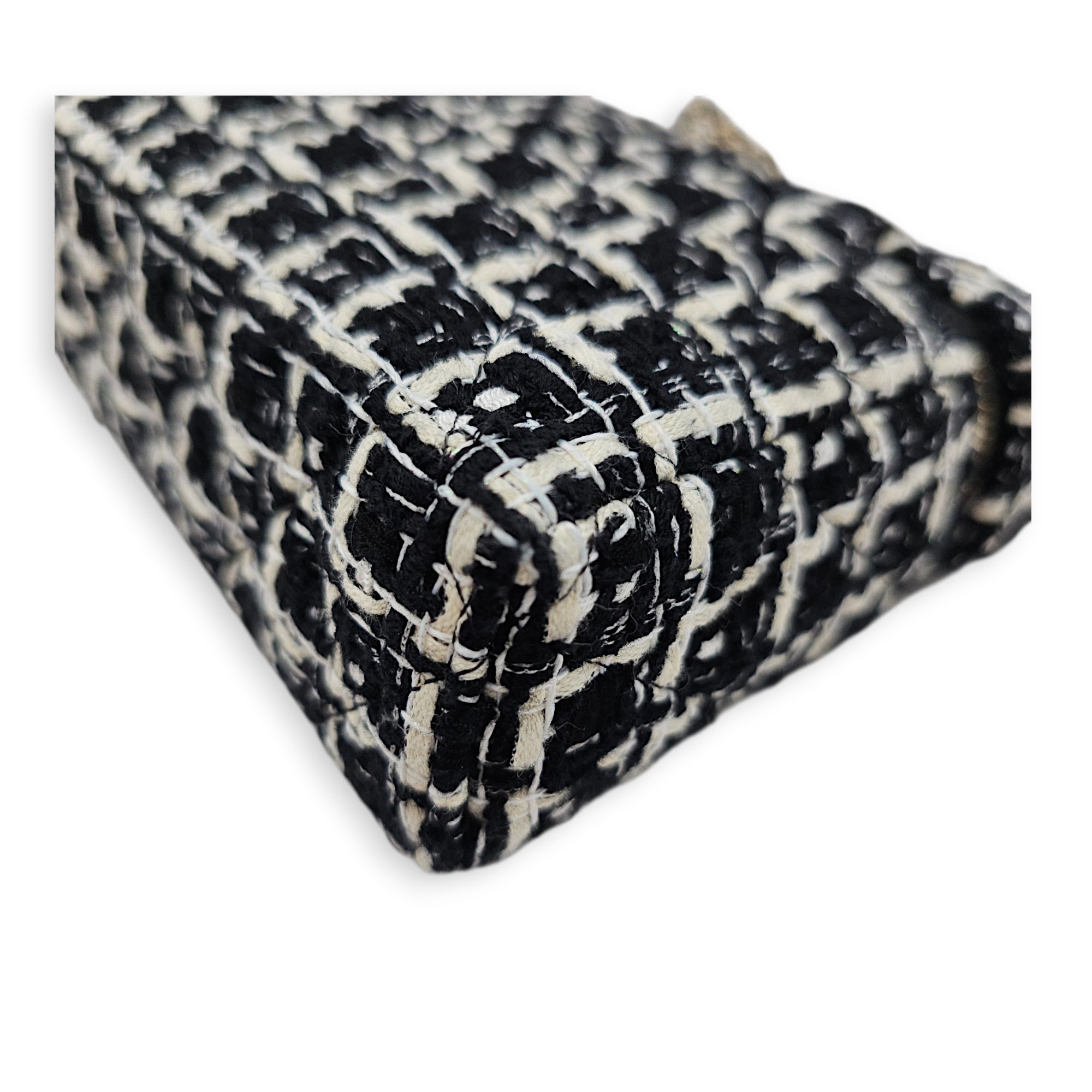 Vanity  Black Crossbody Bag in Tweed Gold hardware CL2607-22646 10
