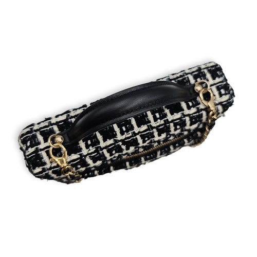 Vanity  Black Crossbody Bag in Tweed Gold hardware CL2607-22646 11