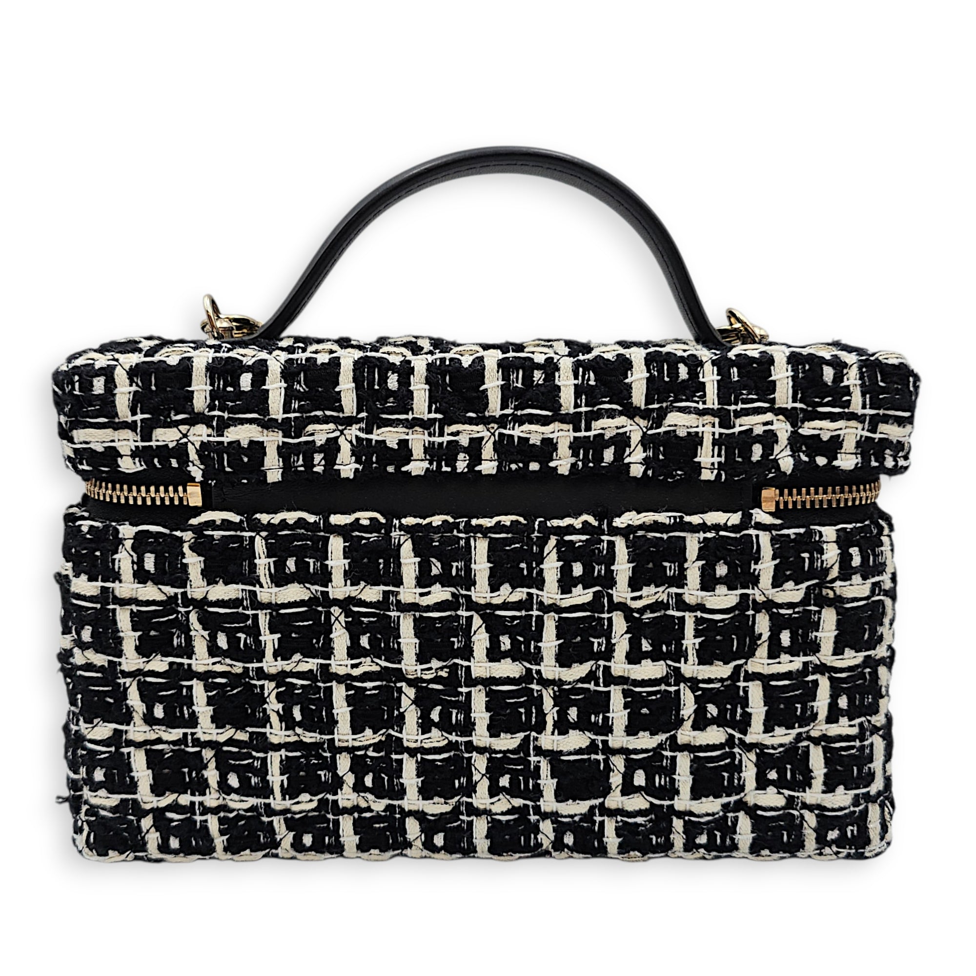 Vanity  Black Crossbody Bag in Tweed Gold hardware CL2607-22646 2