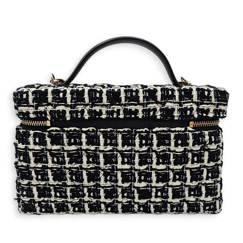 Vanity  Black Crossbody Bag in Tweed Gold hardware CL2607-22646 2