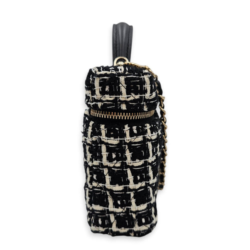 Vanity  Black Crossbody Bag in Tweed Gold hardware CL2607-22646 3