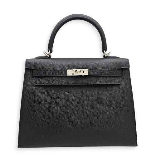 Sellier Kelly 25 Black in Epsom Palladium hardware CL2607-22649 1