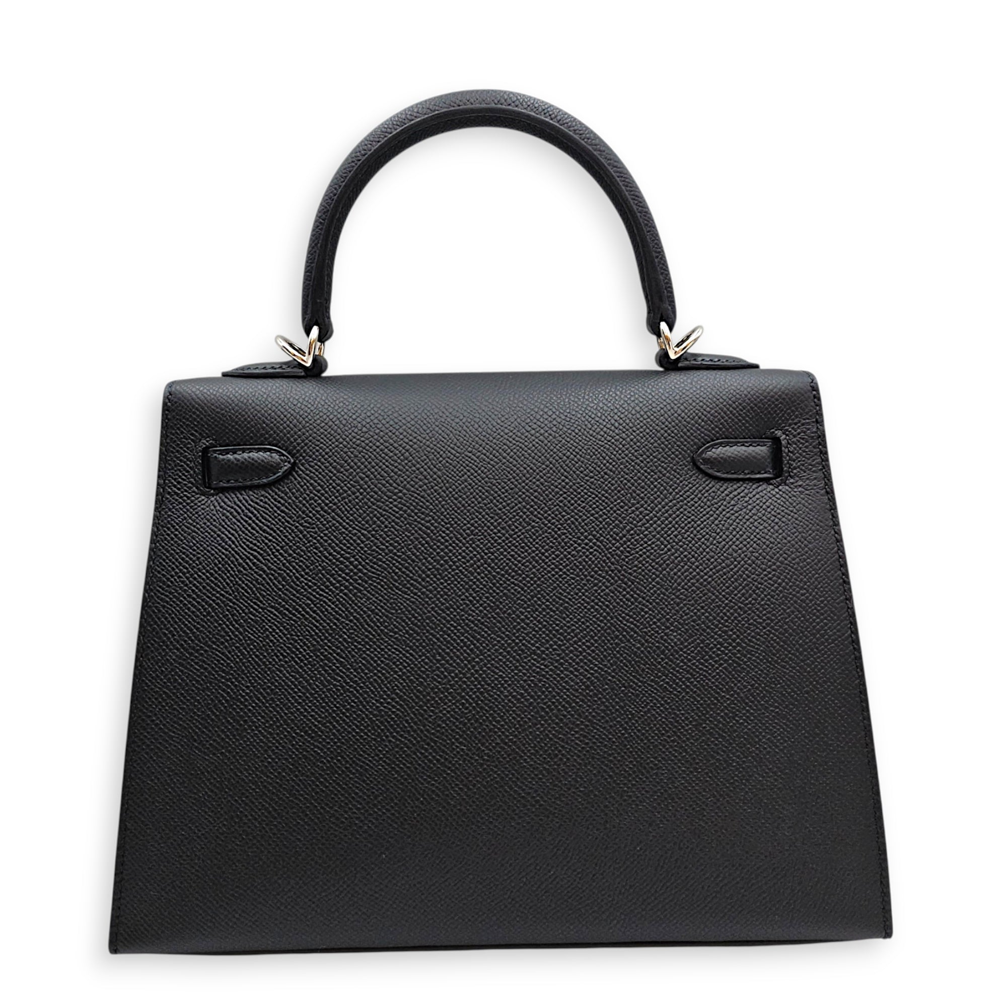 Sellier Kelly 25 Black in Epsom Palladium hardware CL2607-22649 2