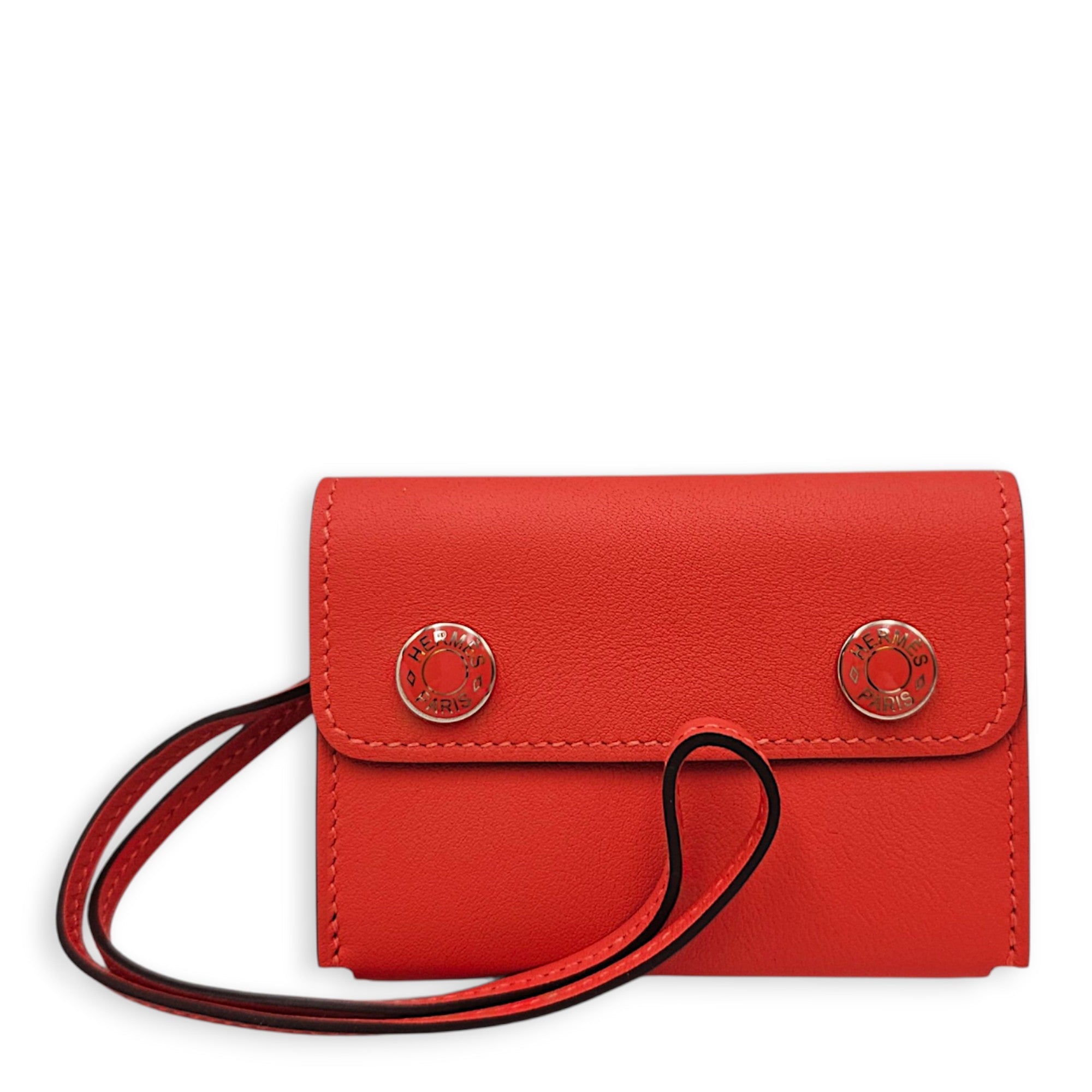 Hermesnap  Orangefield Card Holder in Swift Enamel hardware CL2607-22655 3