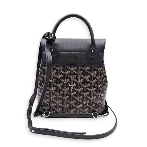 Le Sac Alpin Mini Black Backpack in Canvas Silver hardware CL2607-22666 11