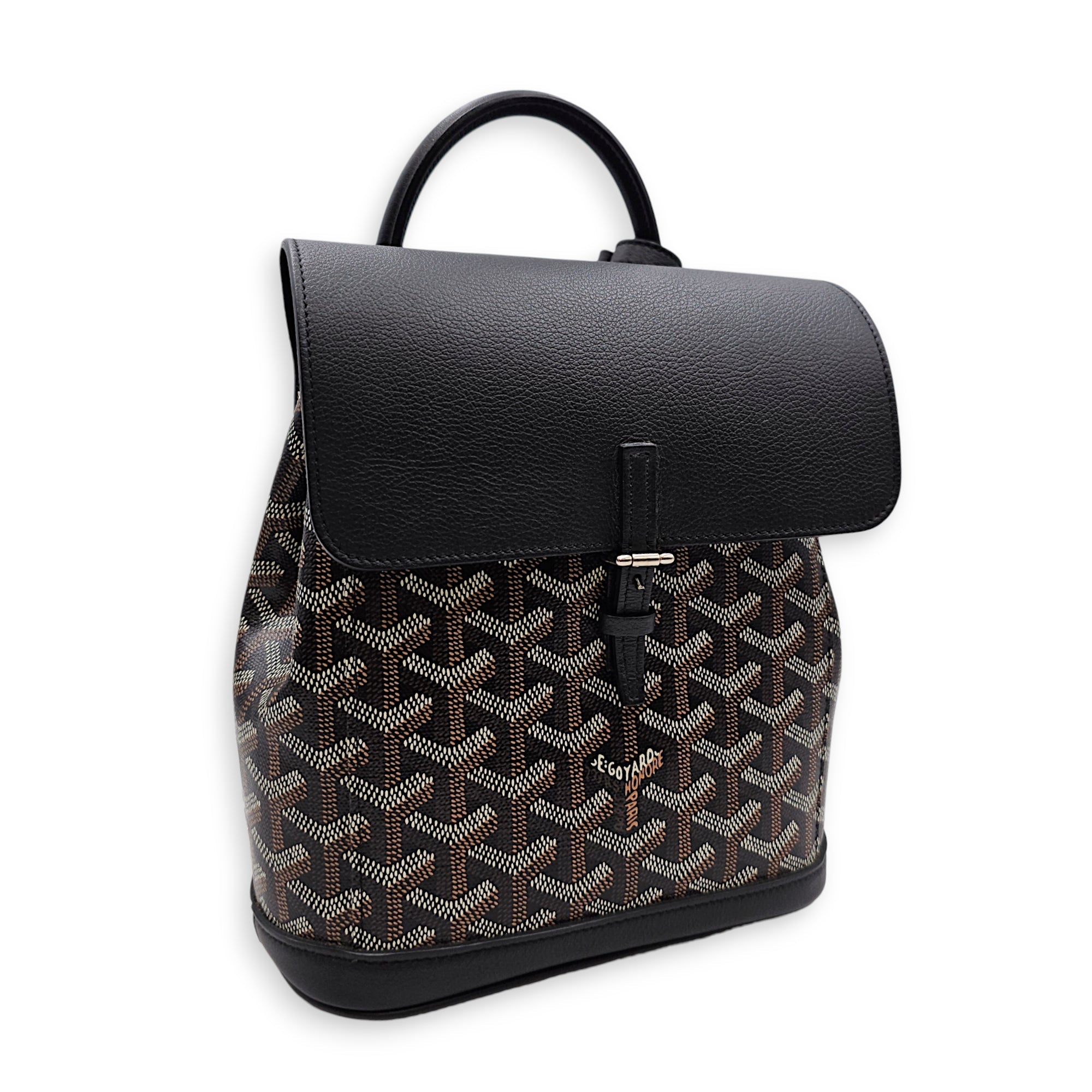 Le Sac Alpin Mini Black Backpack in Canvas Silver hardware CL2607-22666 14
