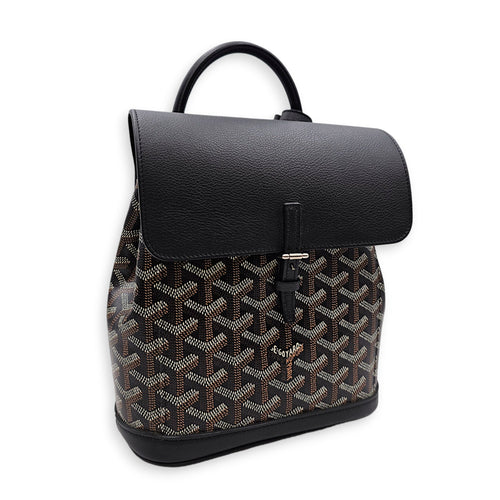 Le Sac Alpin Mini Black Backpack in Canvas Silver hardware CL2607-22666 14