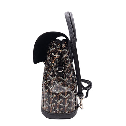 Le Sac Alpin Mini Black Backpack in Canvas Silver hardware CL2607-22666 3