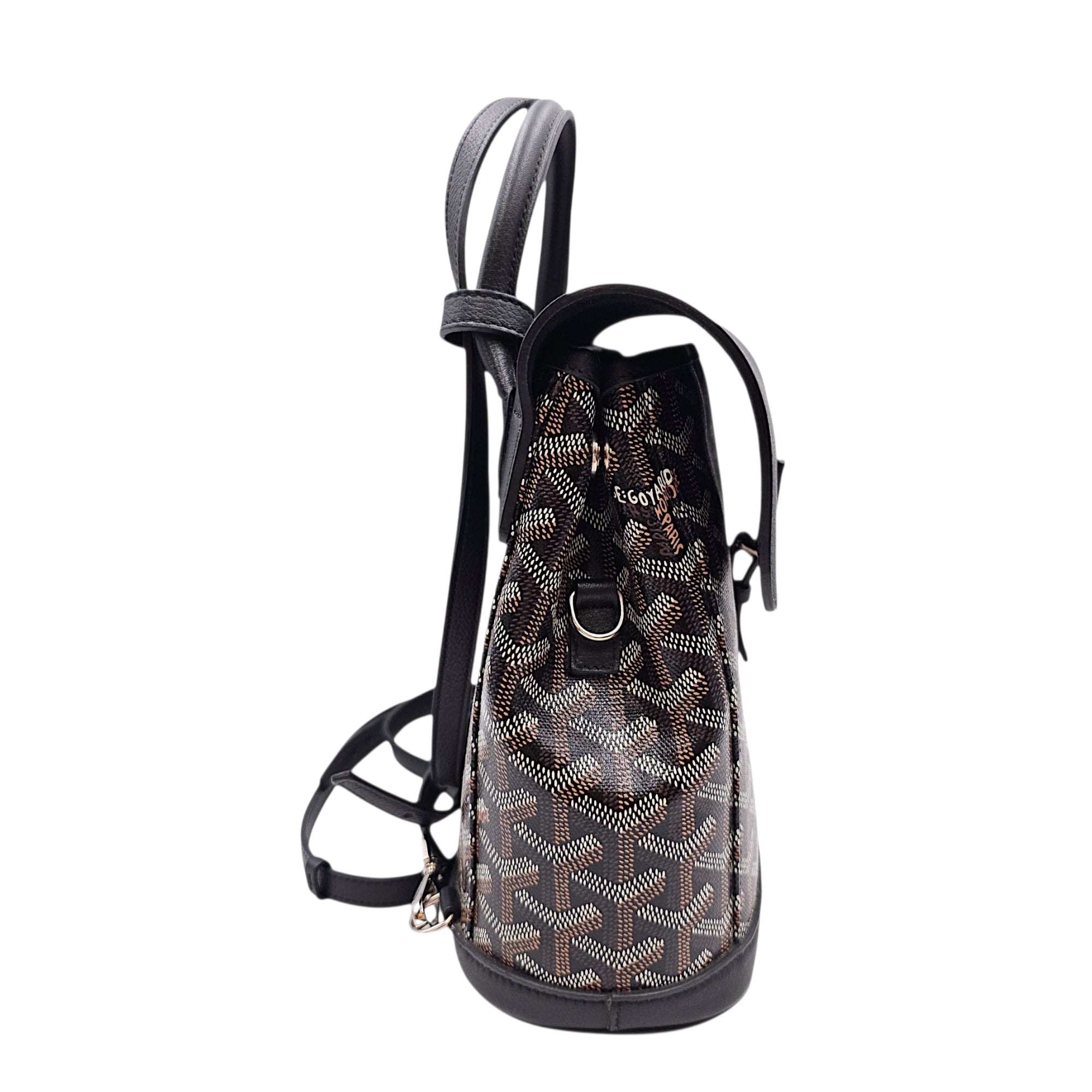 Le Sac Alpin Mini Black Backpack in Canvas Silver hardware CL2607-22666 4