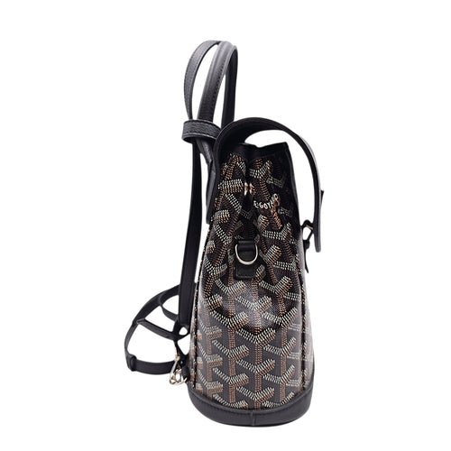 Le Sac Alpin Mini Black Backpack in Canvas Silver hardware CL2607-22666 4