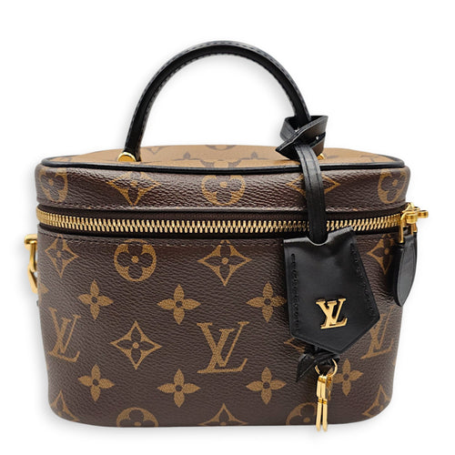 Reverse Monogram Vanity Case PM Brown Crossbody Bag in Canvas Gold hardware CL2607-22668 1