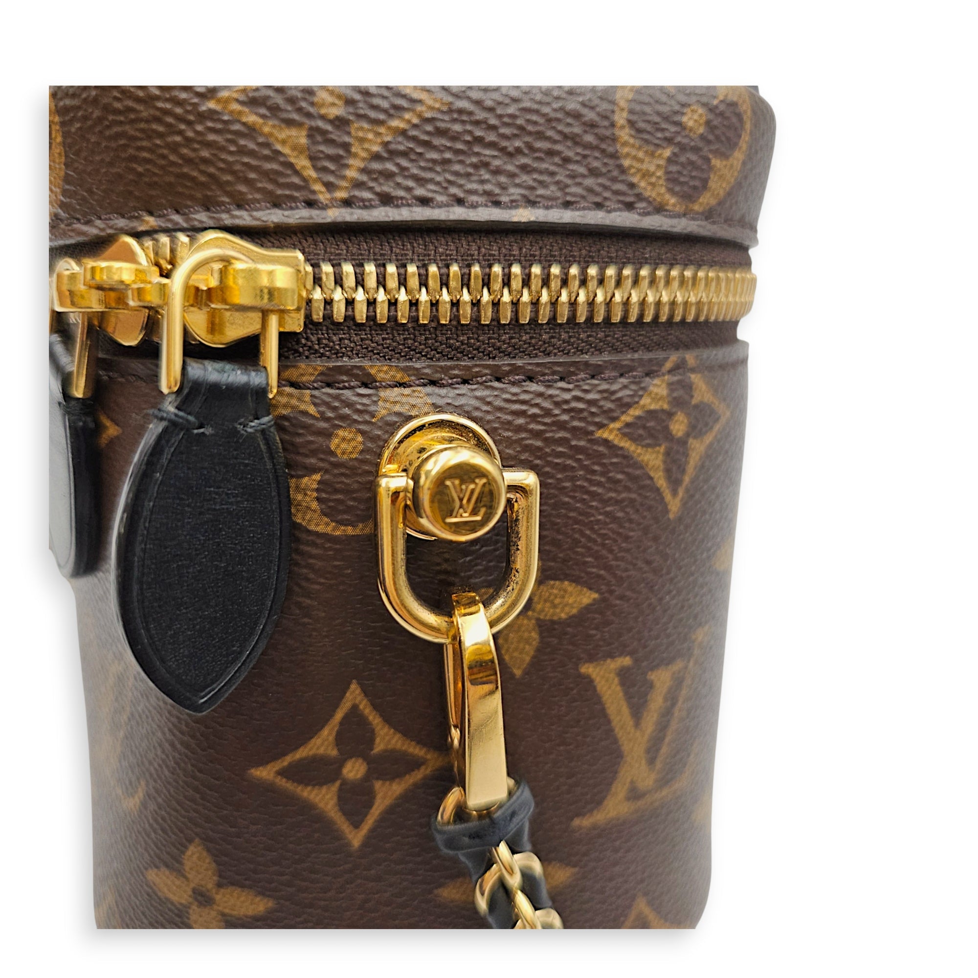 Reverse Monogram Vanity Case PM Brown Crossbody Bag in Canvas Gold hardware CL2607-22668 12