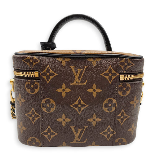 Reverse Monogram Vanity Case PM Brown Crossbody Bag in Canvas Gold hardware CL2607-22668 2