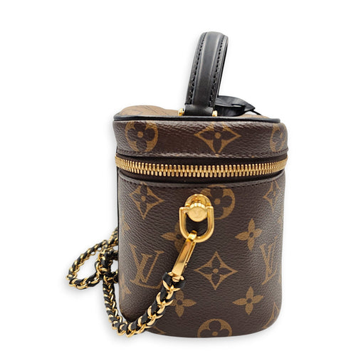 Reverse Monogram Vanity Case PM Brown Crossbody Bag in Canvas Gold hardware CL2607-22668 4