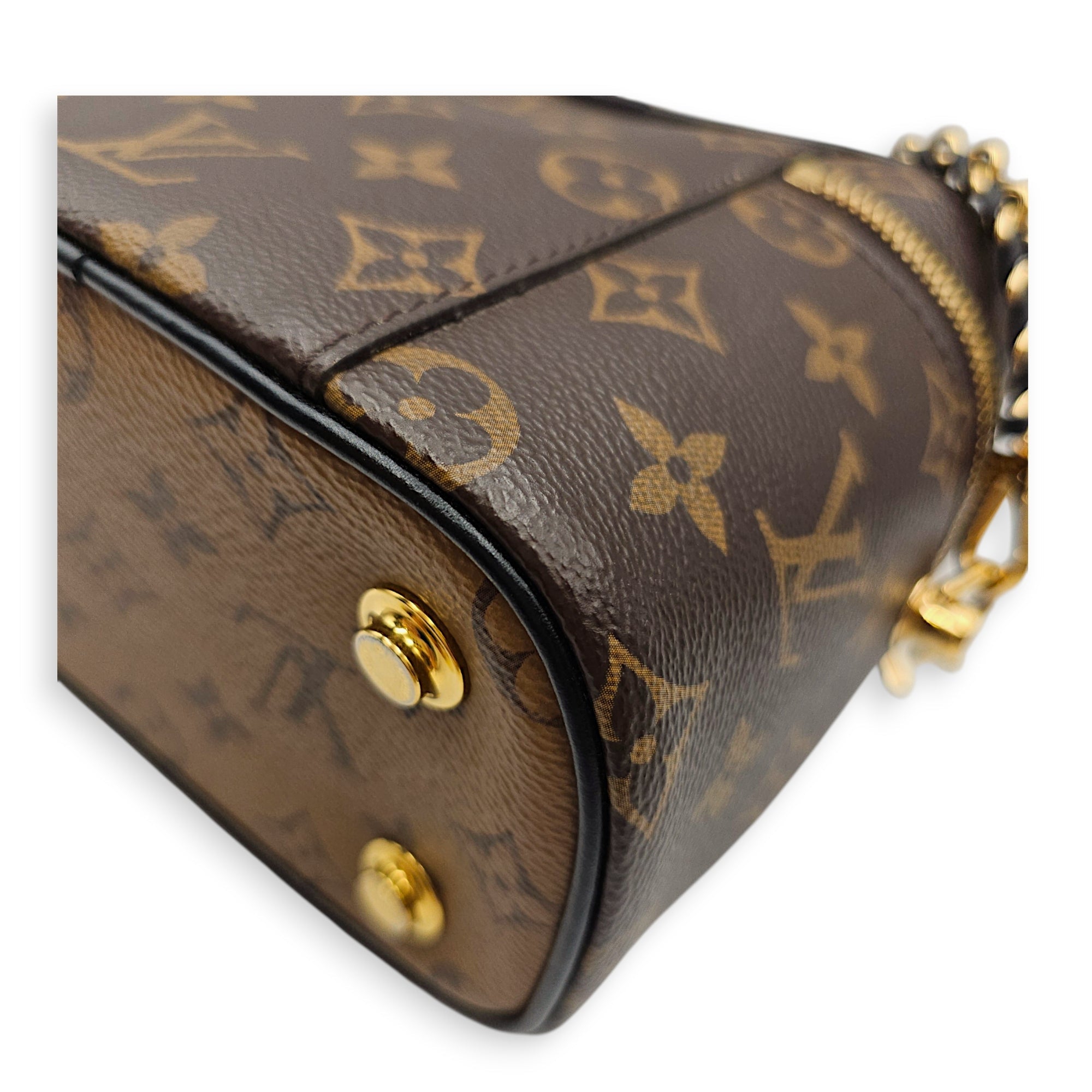 Reverse Monogram Vanity Case PM Brown Crossbody Bag in Canvas Gold hardware CL2607-22668 7