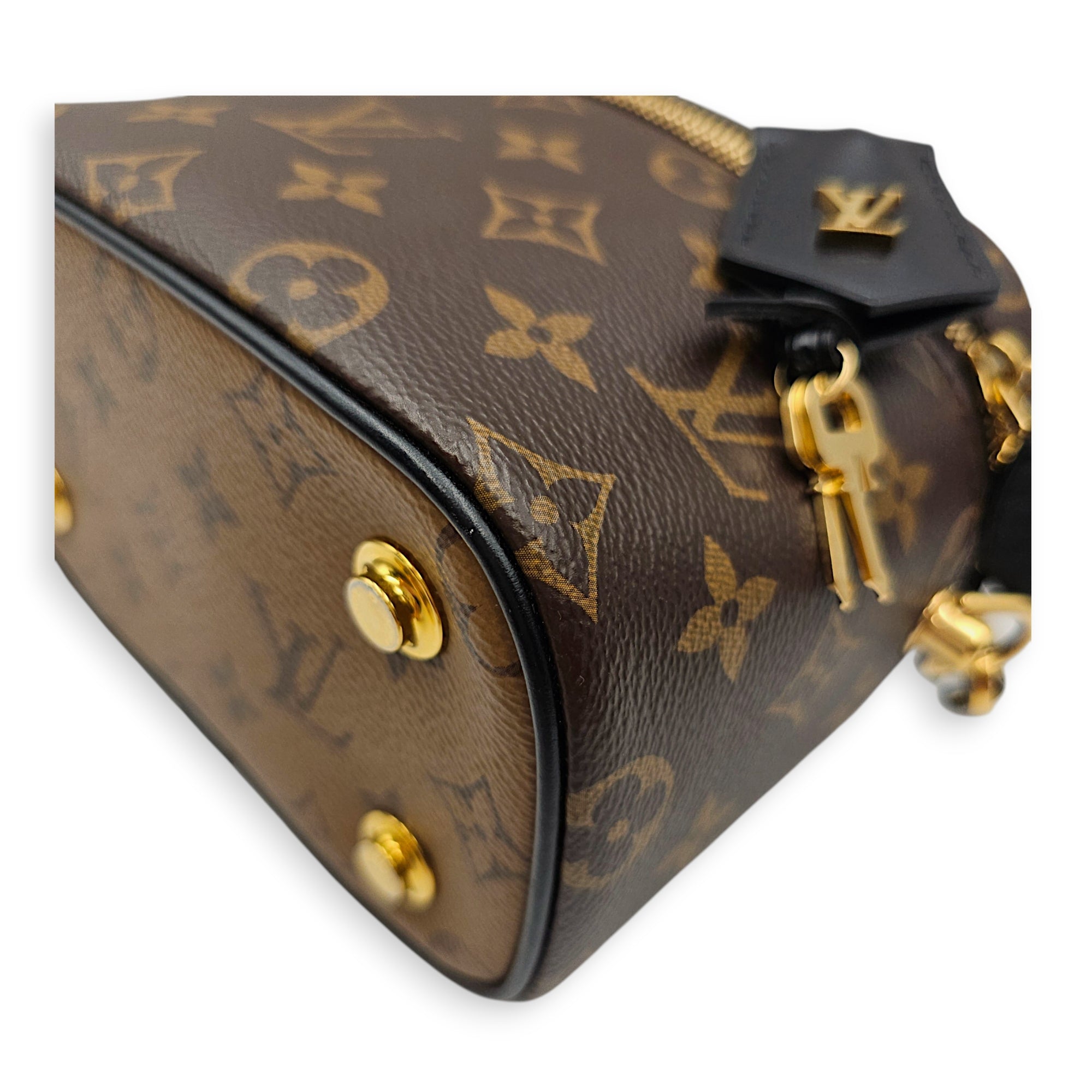 Reverse Monogram Vanity Case PM Brown Crossbody Bag in Canvas Gold hardware CL2607-22668 9