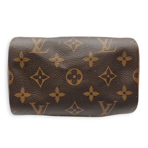 Speedy Nano Brown Crossbody Bag in Canvas Gold hardware
