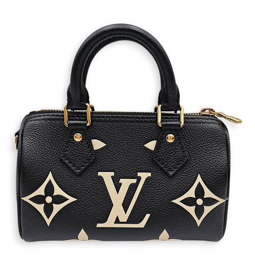 Bandouliere  Speedy Nano Black Crossbody Bag in Monogram Empreinte Leather Gold hardware CL2607-22672 1