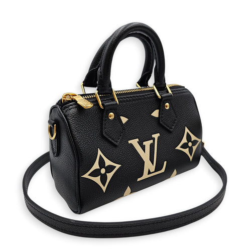 Bandouliere  Speedy Nano Black Crossbody Bag in Monogram Empreinte Leather Gold hardware CL2607-22672 11