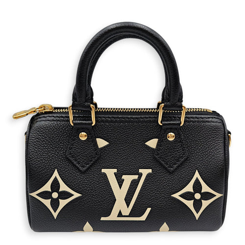 Bandouliere  Speedy Nano Black Crossbody Bag in Monogram Empreinte Leather Gold hardware CL2607-22672 2