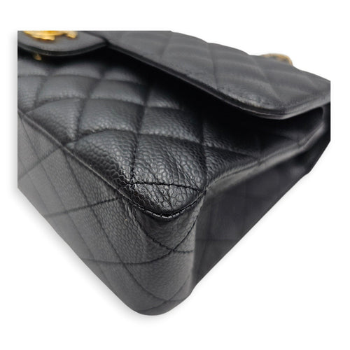 Classic Double Flap Medium Blue Shoulder Bag in Caviar Leather Gold hardware CL2607-22674 12