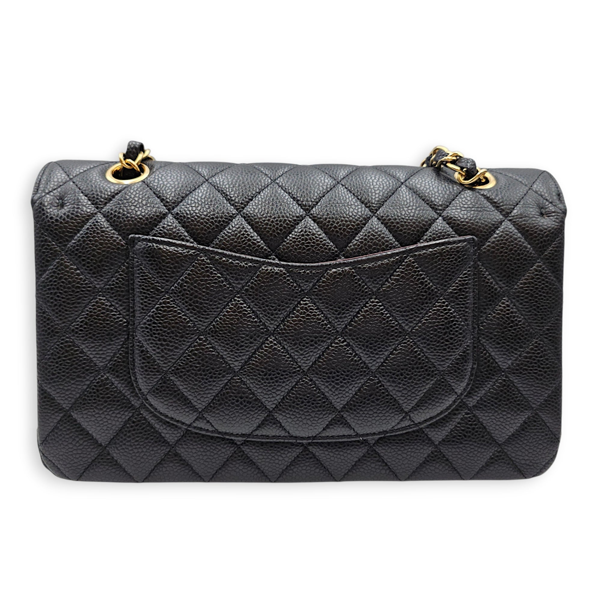 Classic Double Flap Medium Blue Shoulder Bag in Caviar Leather Gold hardware CL2607-22674 2