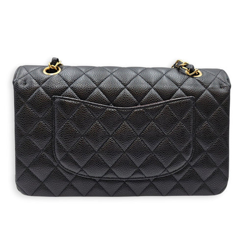 Classic Double Flap Medium Blue Shoulder Bag in Caviar Leather Gold hardware CL2607-22674 2