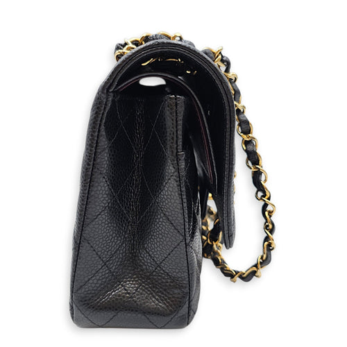 Classic Double Flap Medium Blue Shoulder Bag in Caviar Leather Gold hardware CL2607-22674 4