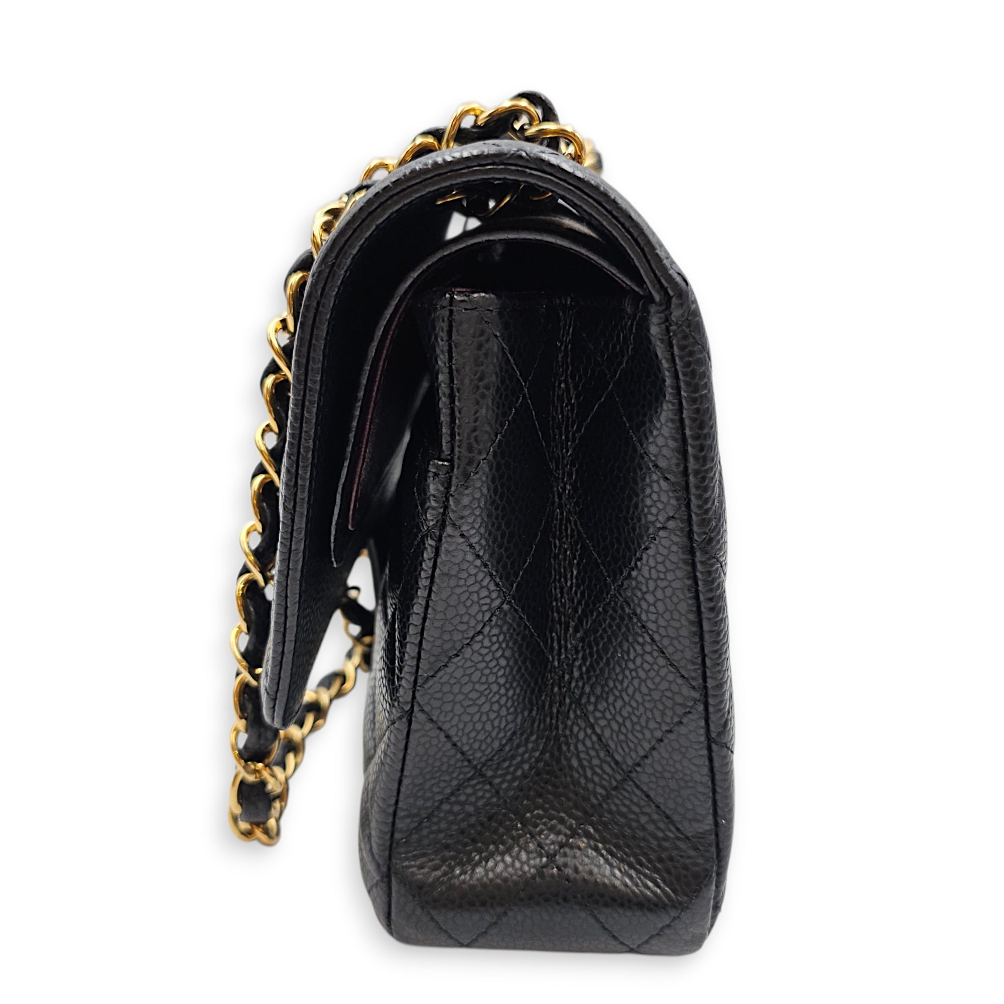 Classic Double Flap Medium Black Shoulder Bag in Caviar Leather Gold hardware CL2607-22674 5
