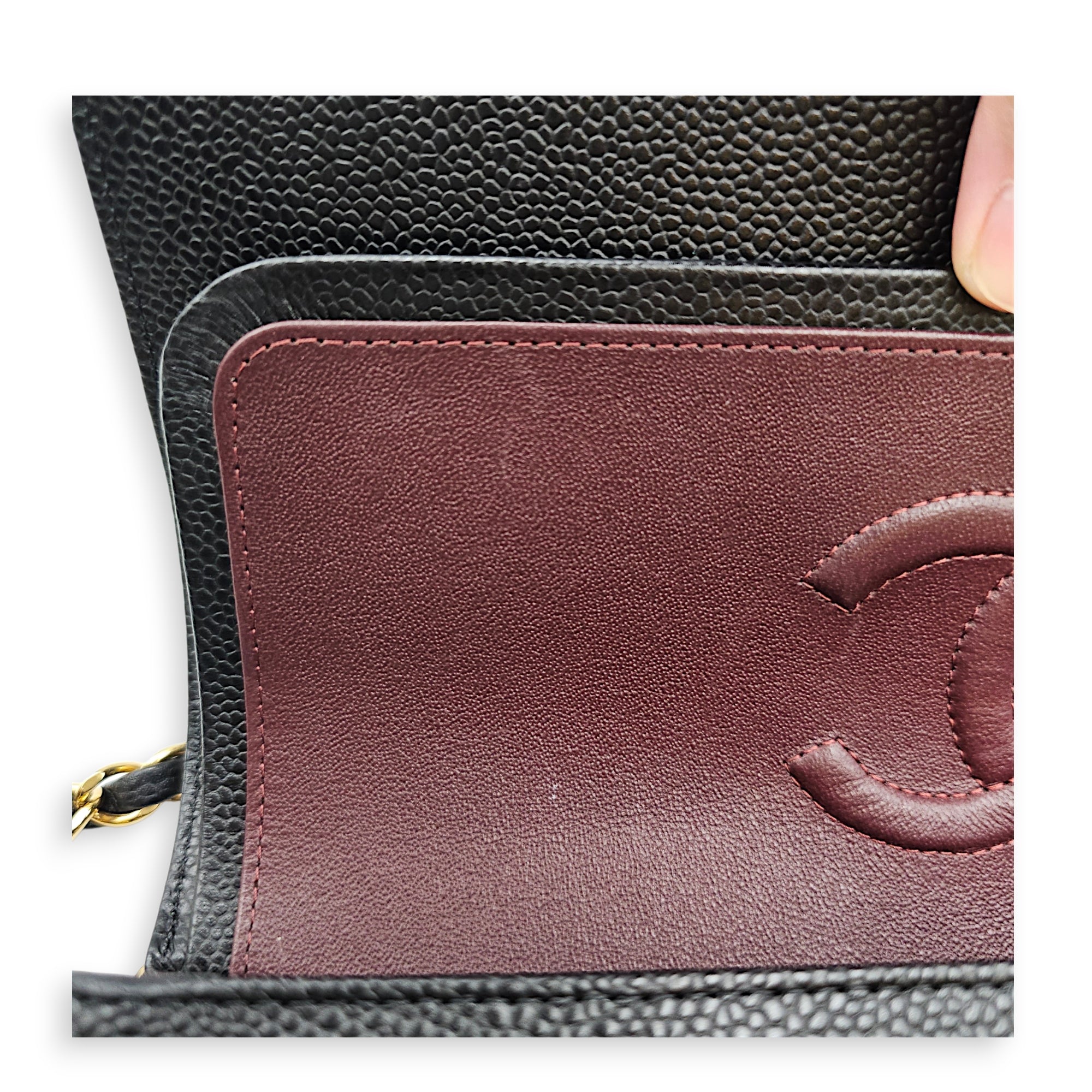 Classic Double Flap Medium Blue Shoulder Bag in Caviar Leather Gold hardware CL2607-22674 9