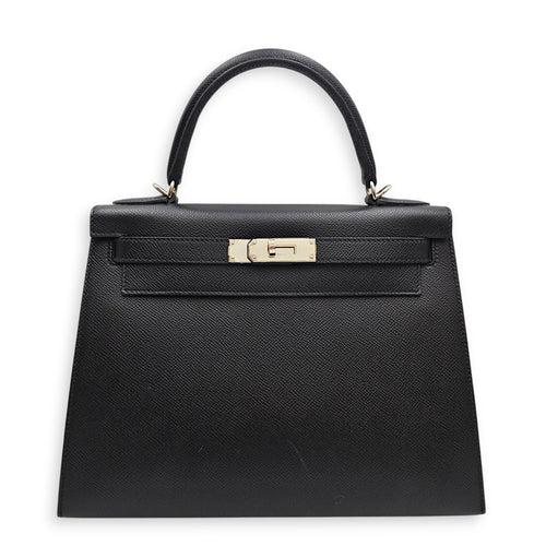 Sellier Kelly 28 Black in Epsom Palladium hardware CL2607-22678 1