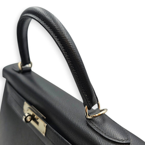 Sellier Kelly 28 Black in Epsom Palladium hardware CL2607-22678 10