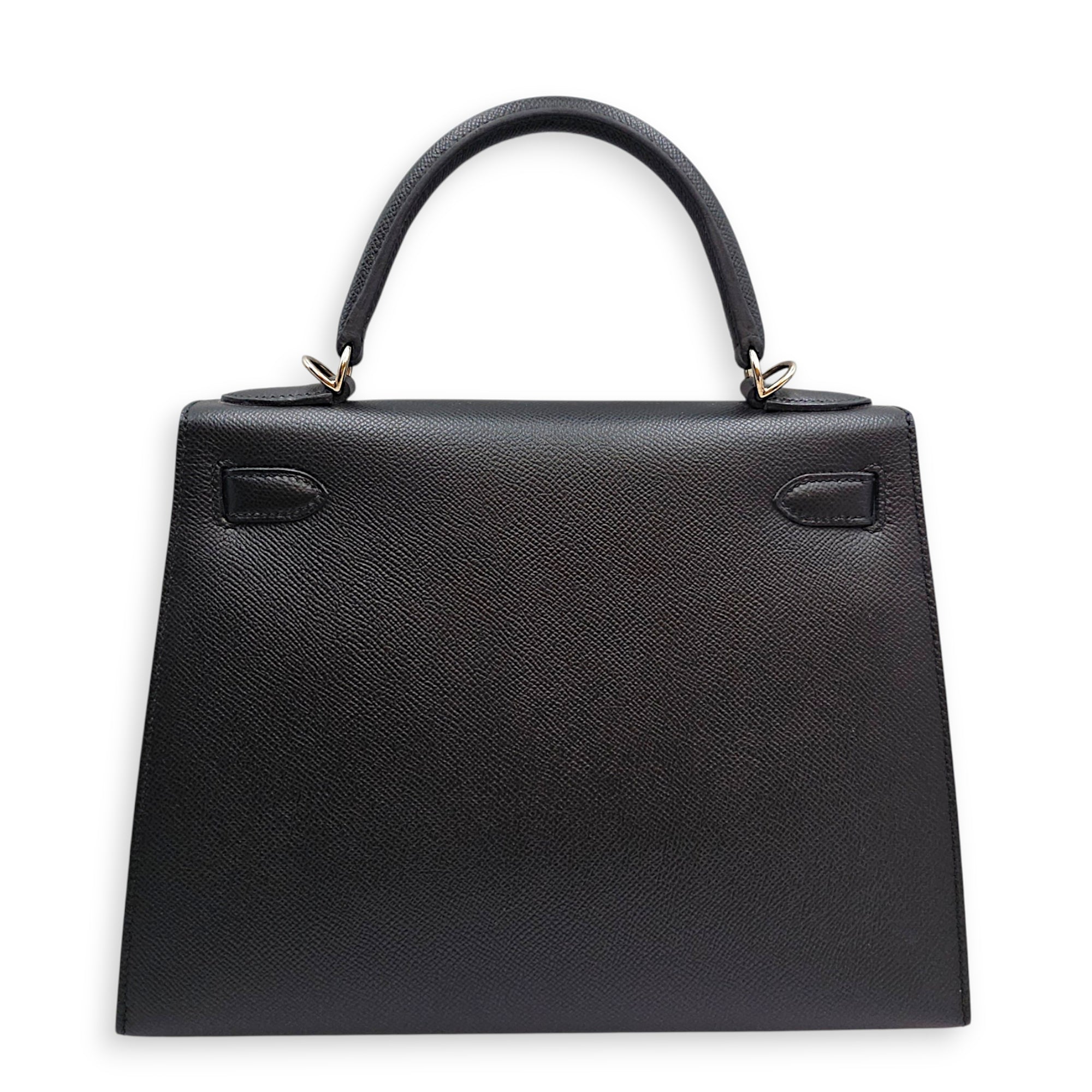 Sellier Kelly 28 Black in Epsom Palladium hardware CL2607-22678 2