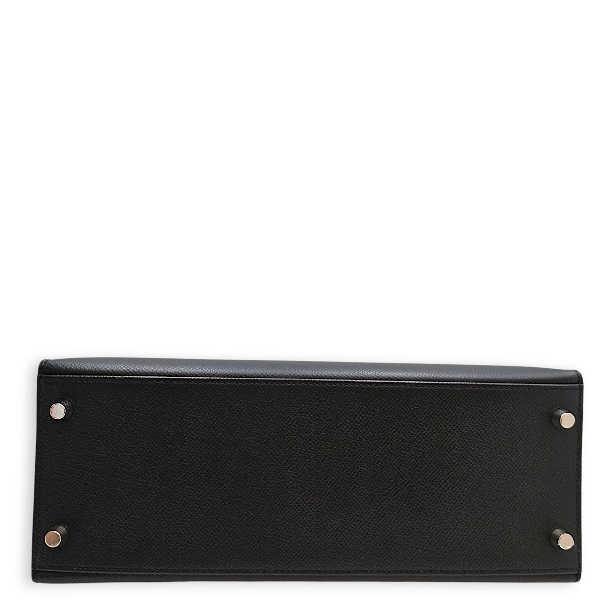 Sellier Kelly 28 Black in Epsom Palladium hardware CL2607-22678 5
