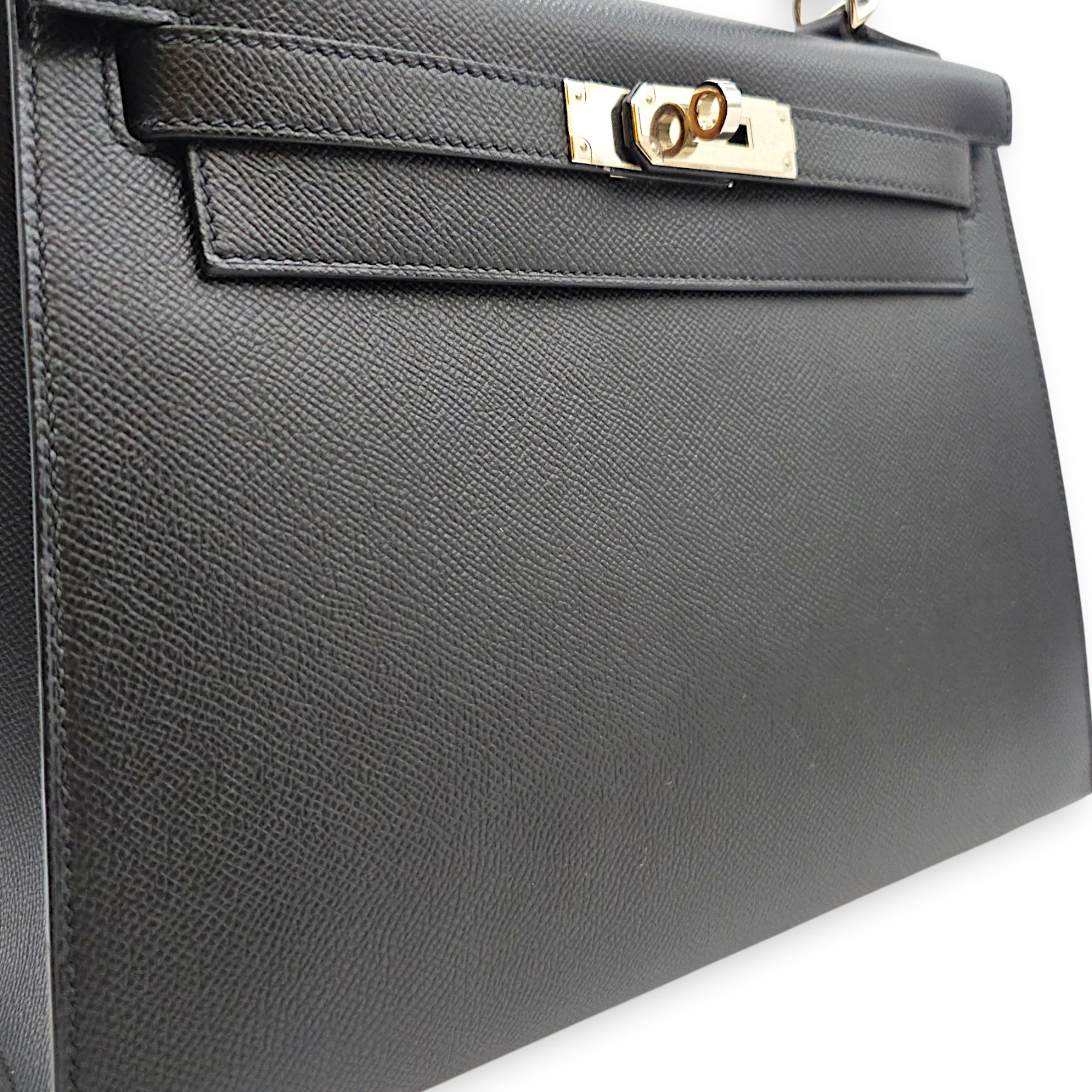 Sellier Kelly 28 Black in Epsom Palladium hardware CL2607-22678 9