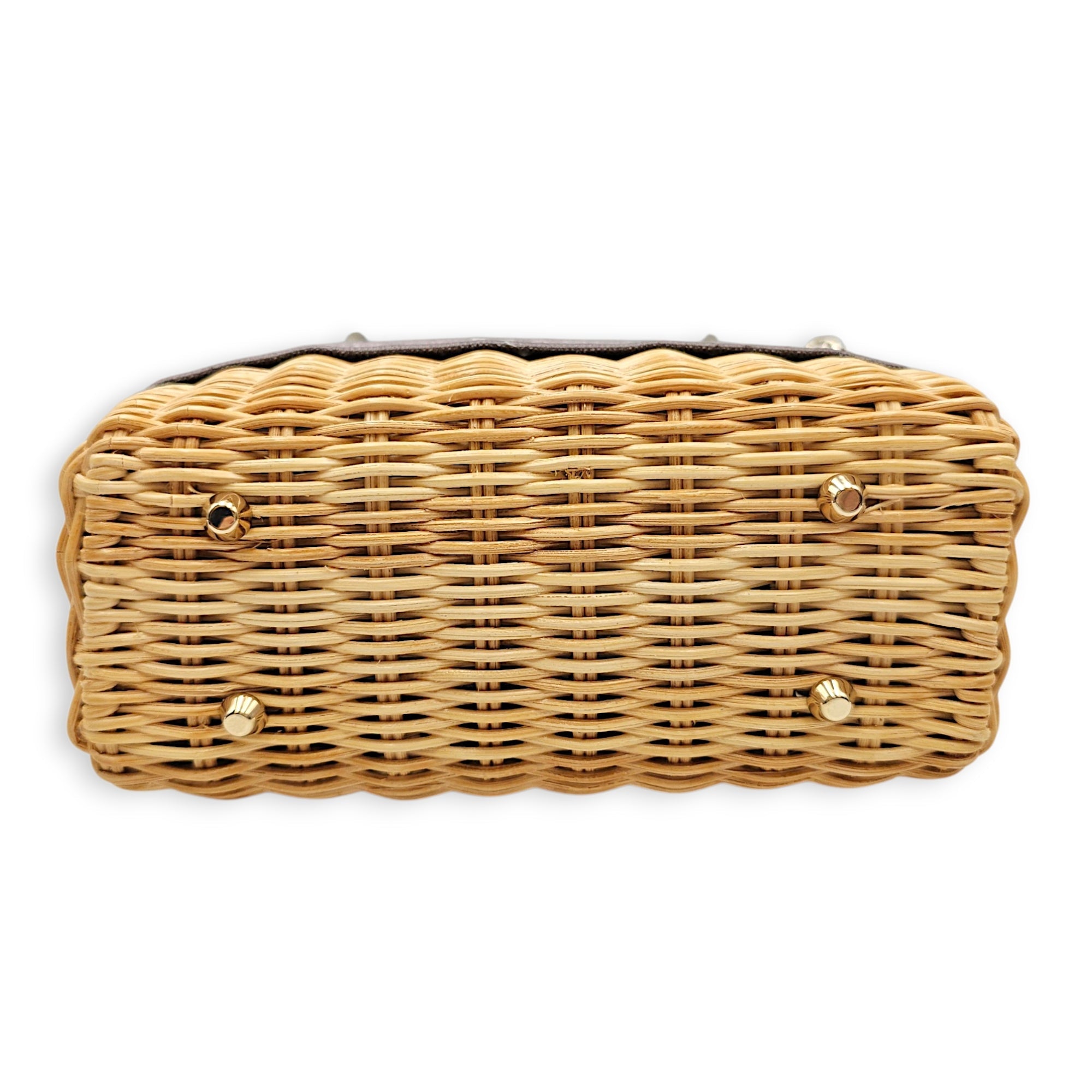 Wicker Lady Dior Mini Grey Shoulder Bag in Rattan Gold hardware CL2607-22682 7