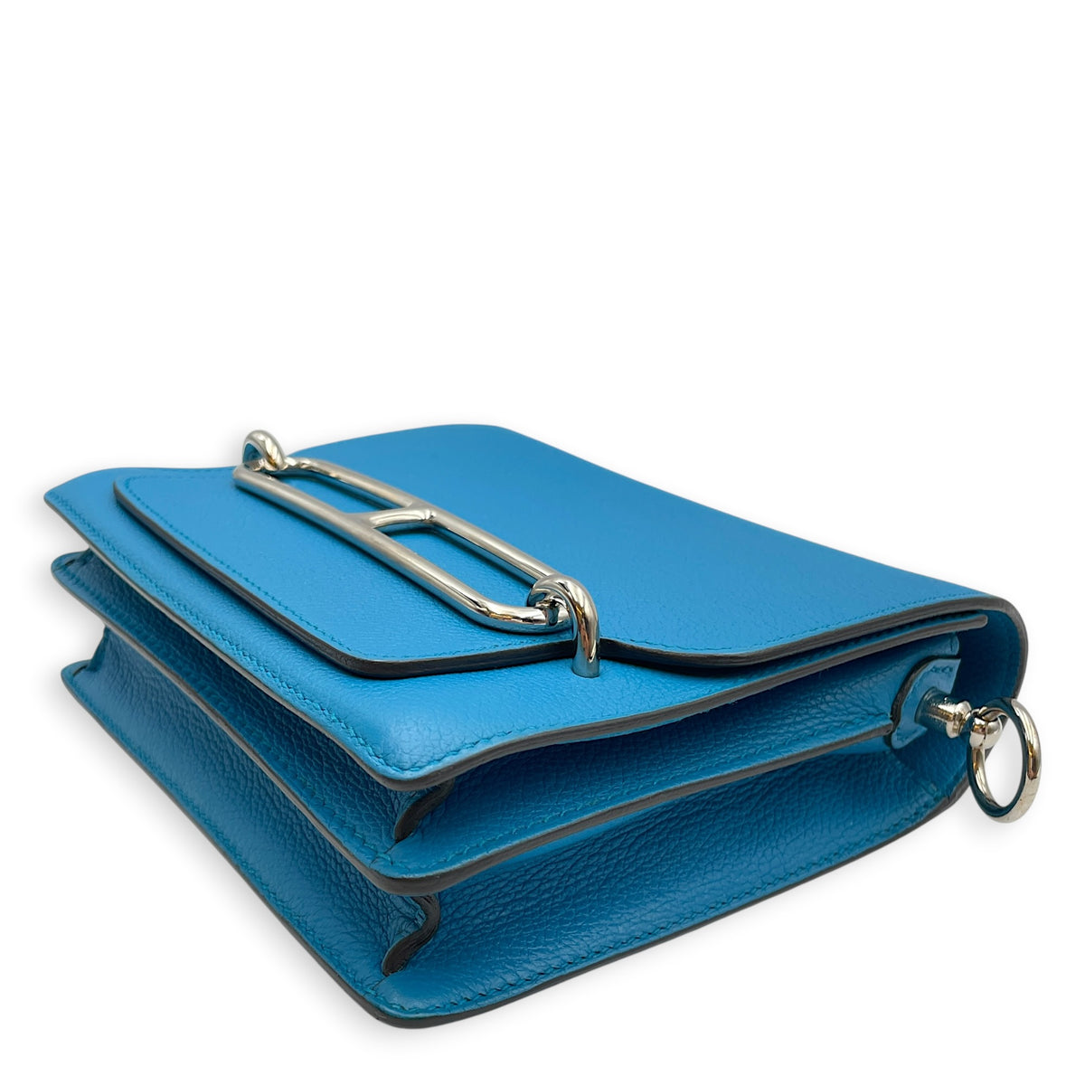 Roulis Mini Blue Zanzibar in Evercolor Palladium hardware