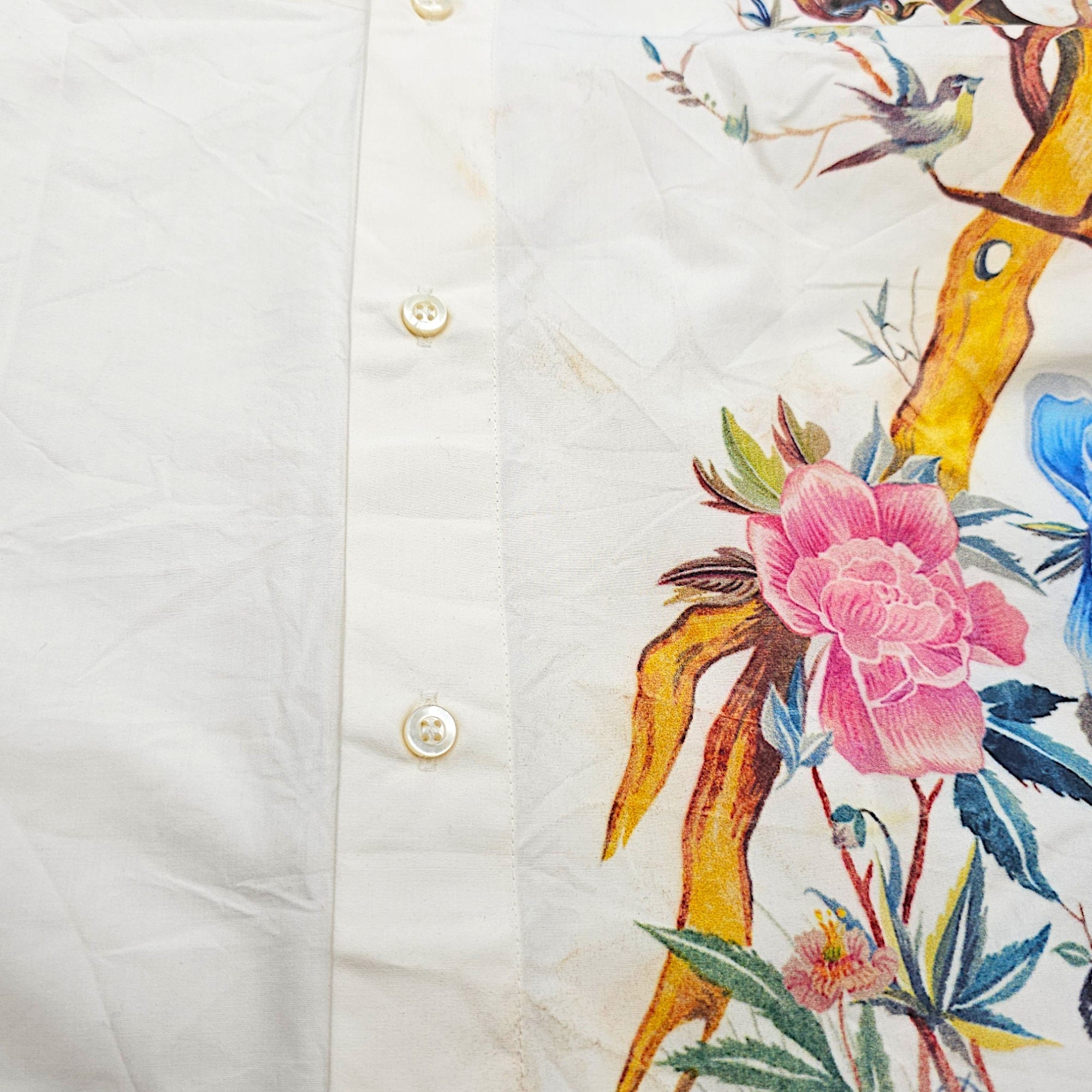 Jardin d’Hiver floral and bird motif Blouse 40 White Ready-To-Wear in Cotton CL2607-22694 4