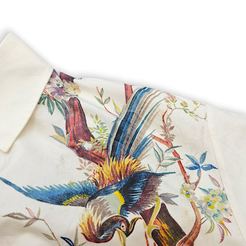 Jardin d’Hiver floral and bird motif Blouse 40 White Ready-To-Wear in Cotton CL2607-22694 5