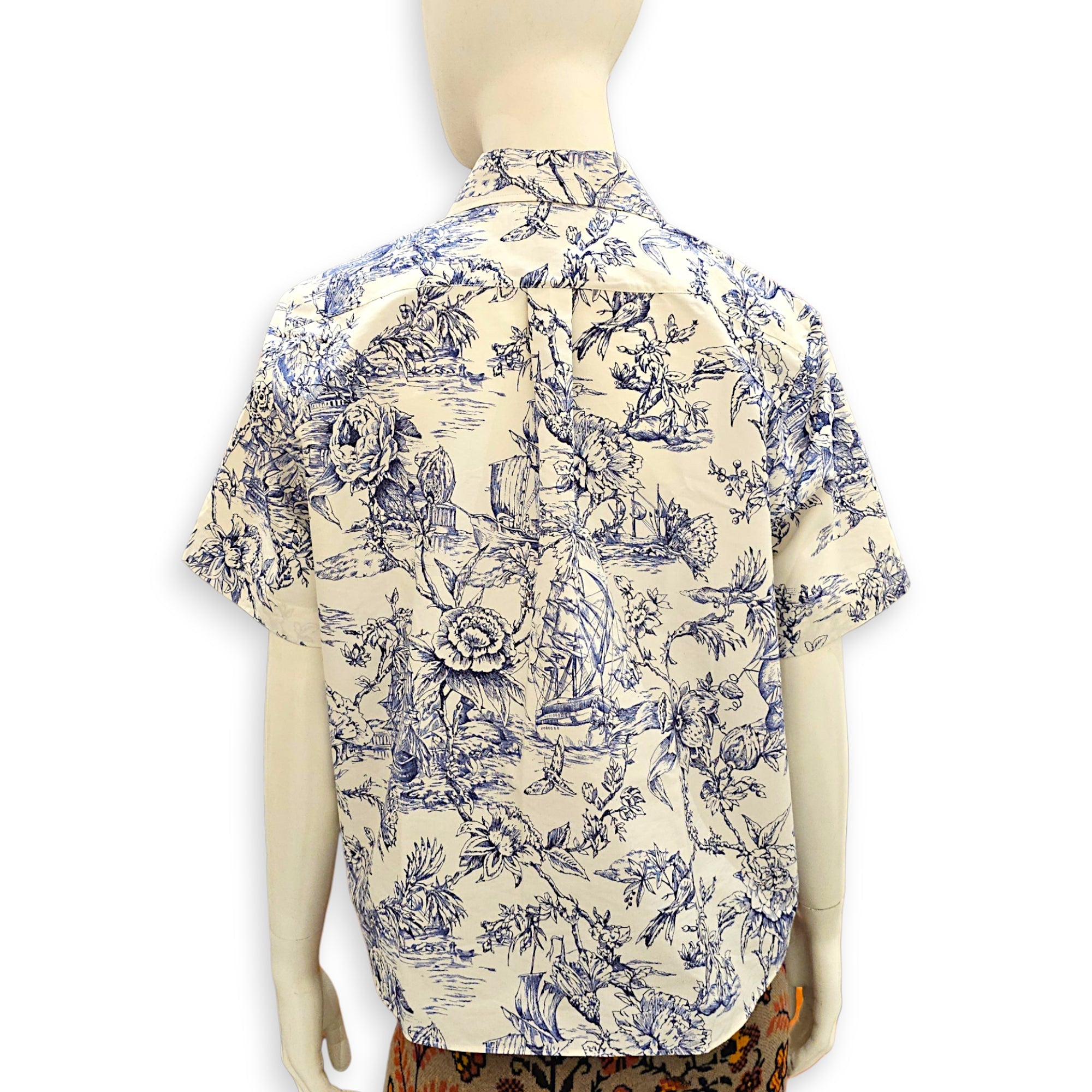 Toile de Jouy Blouse  36 Blue Ready-To-Wear in Cotton CL2607-22695 2