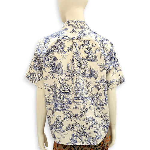 Toile de Jouy Blouse  36 Blue Ready-To-Wear in Cotton CL2607-22695 2